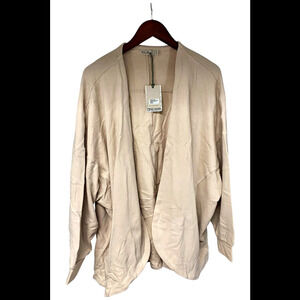 Barefoot Dreams Women's Brushed Fleece Circle Cardigan Bisque - Regular